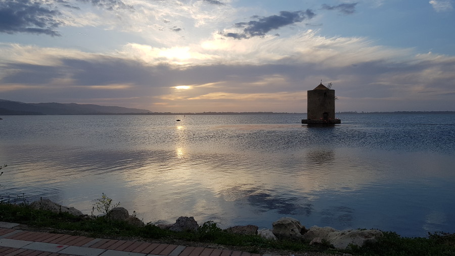 Orbetello Mulino spagnolo al tramonto