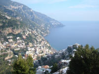 Veduta di Positano e costiera amalfitana