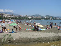 Spiaggia sul lungomare di Salerno