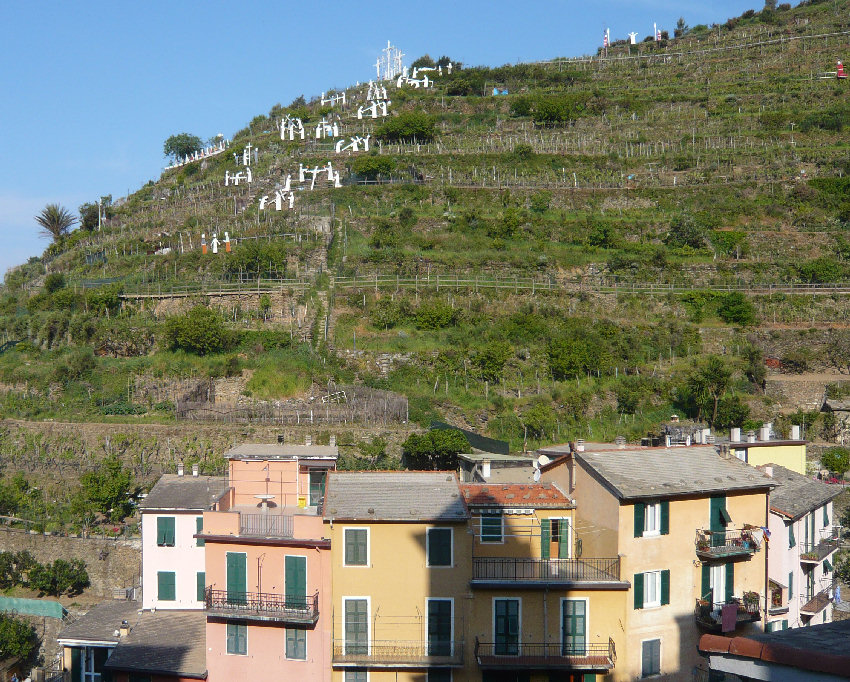 Manarola con i pastori del presepe