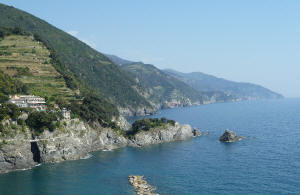 Riviera ligure di levante vista da Monterosso