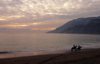 Maiori: Tramonto con cavalli sulla spiaggia_di_Maiori