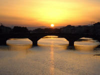 Tramonto sull'Arno a Firenze